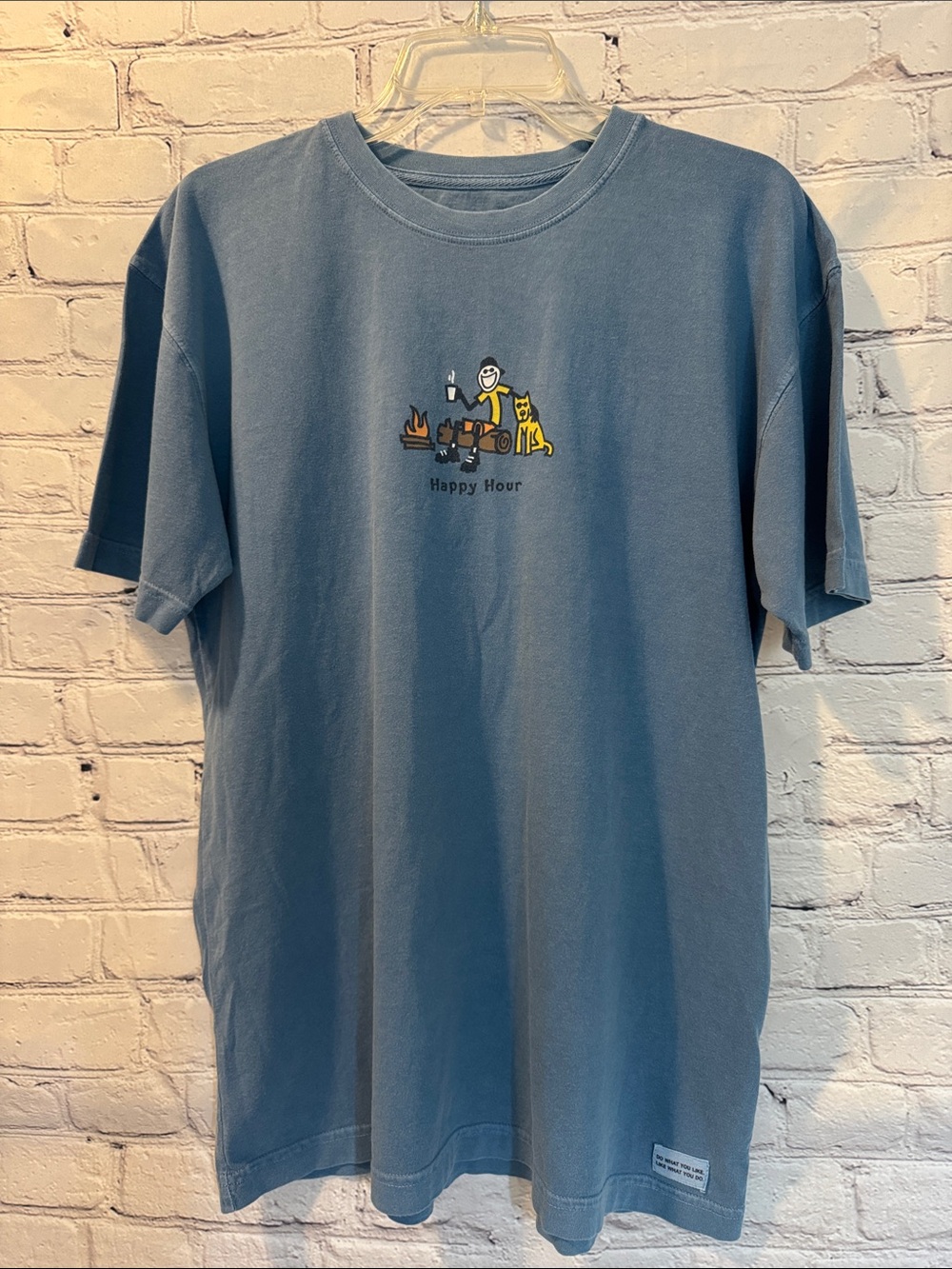 Life Is Good Blue 'Happy Hour' Short Sleeve Tee Medium